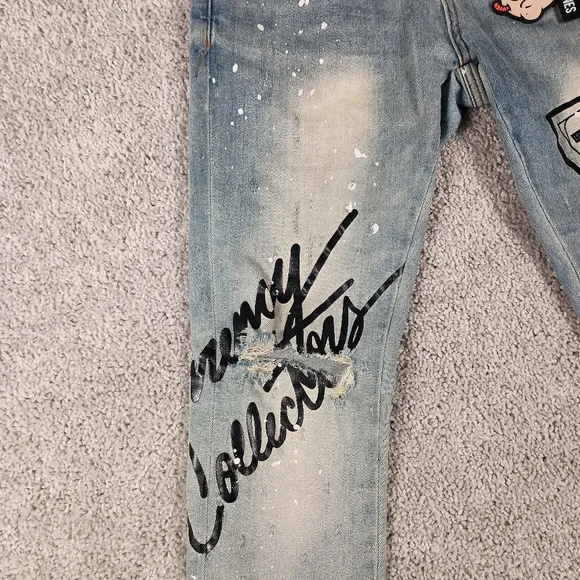 NEW Tulones Currency Collection Men's Dust Wash Denim Jeans 34 Waist NWT - Picture 3 of 15